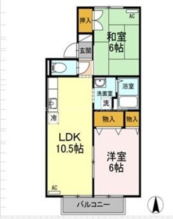 エクセル片岡Ｂ棟の物件間取画像